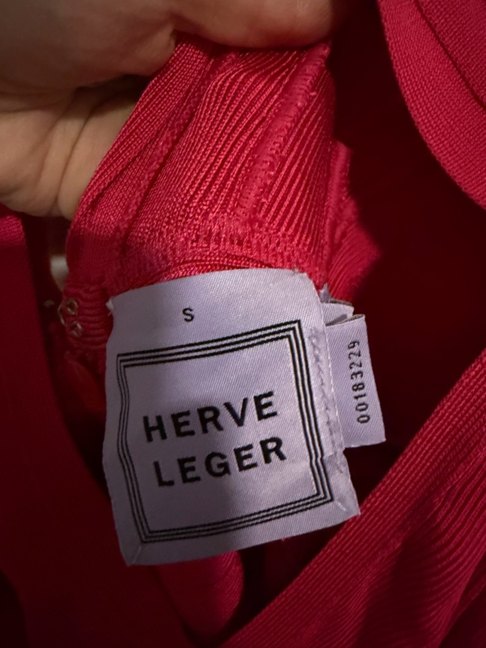 Herve Leger Fuchsia V-Neck Bandage Mini Dress - Picture 3 of 4